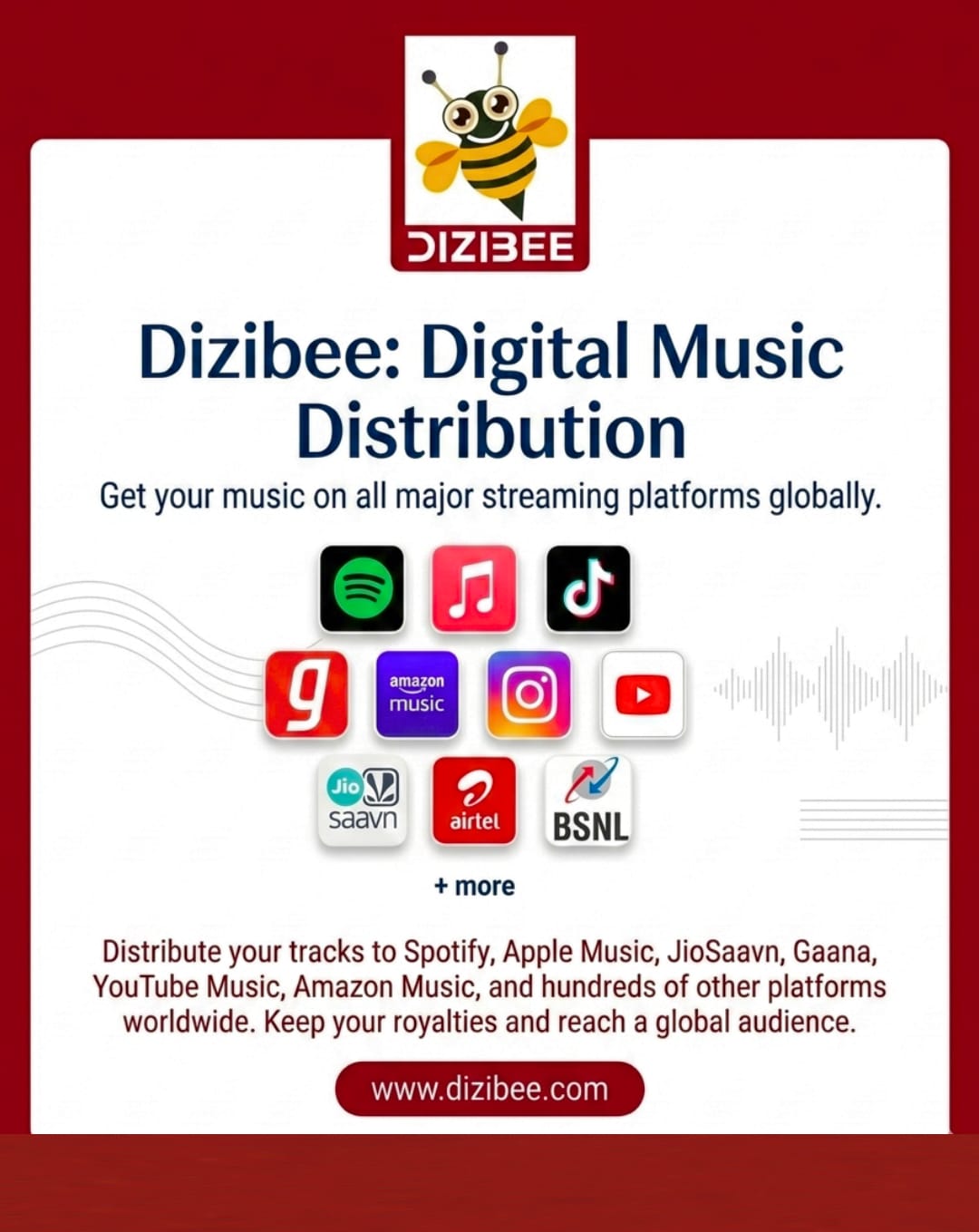 Dizibee digital music distribution poster
